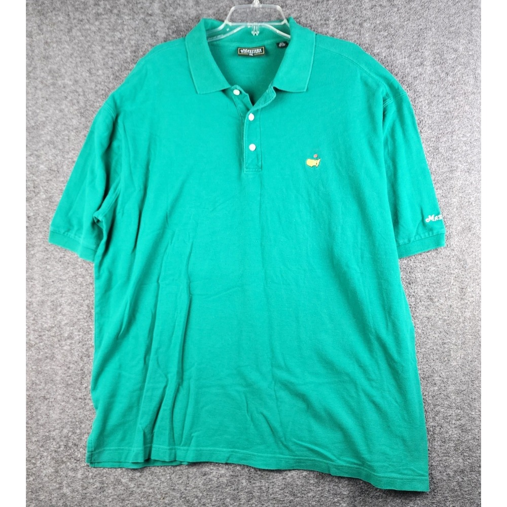 Masters Collection Polo Shirt‎ Men XXL Green Vintage Augusta Golf Pique Cotton